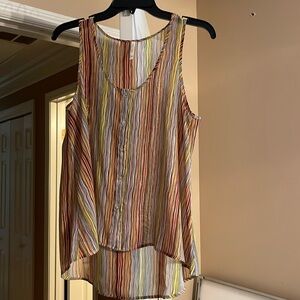 Great sleeveless top with funky stripes